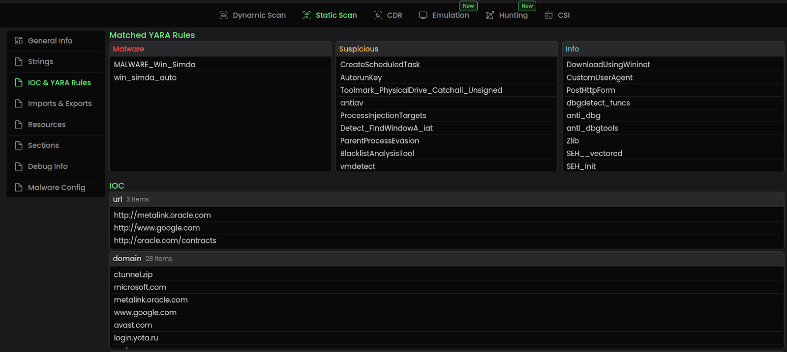 Static Malware Analysis see sample